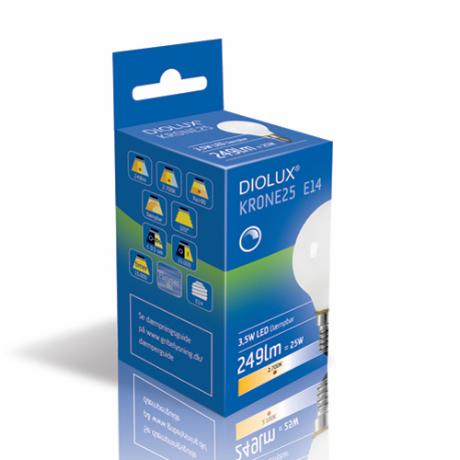 GN DIOLUX KRONE25 3,5W 927 E14 249lm dæmpbar