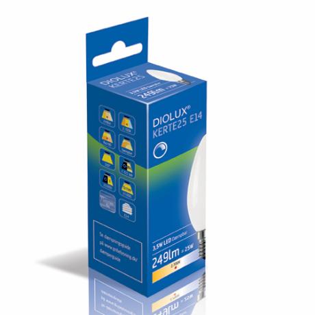 GN DIOLUX KERTE25 3,5W 927 E14 249lm dæmpbar