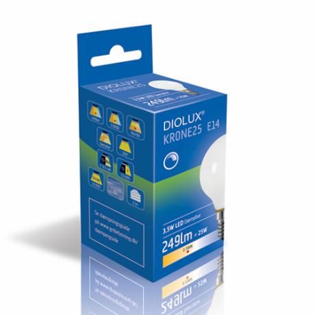 GN DIOLUX KRONE25 3,5W 930 E14 249lm dæmpbar