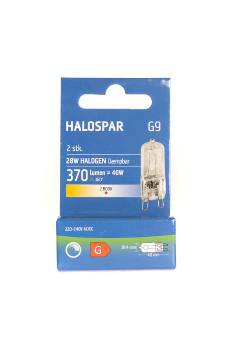 GN HALOSPAR G9 230V 28W klar 2 stk