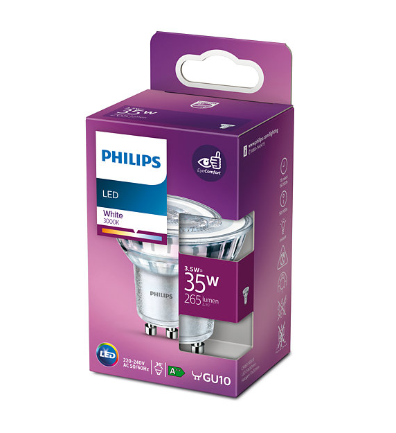 Pære GU10 35W(3,5W) LED White - Philips