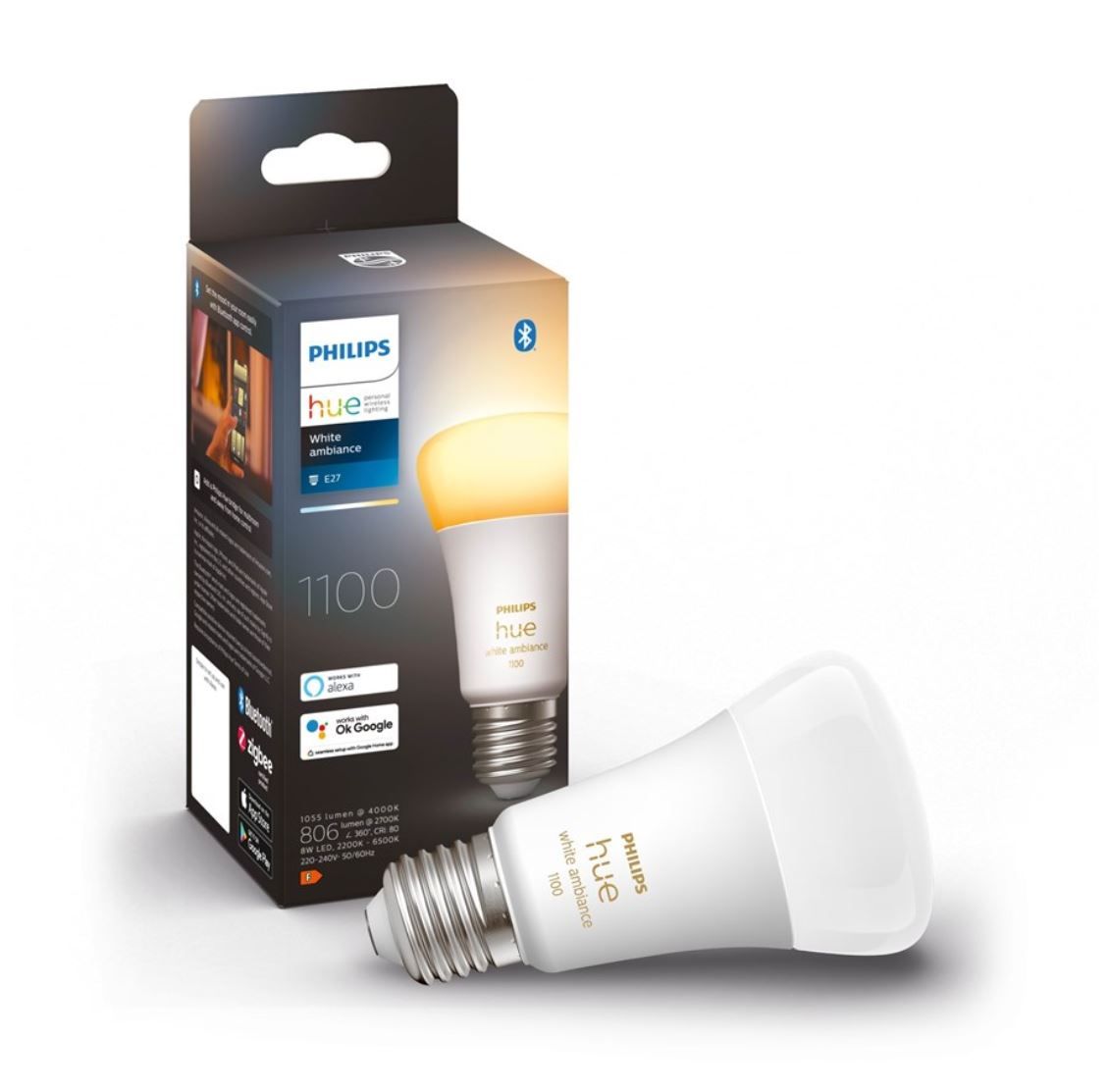 Hue Pære White Ambiance E27 1100 Lumen - Philips Hue