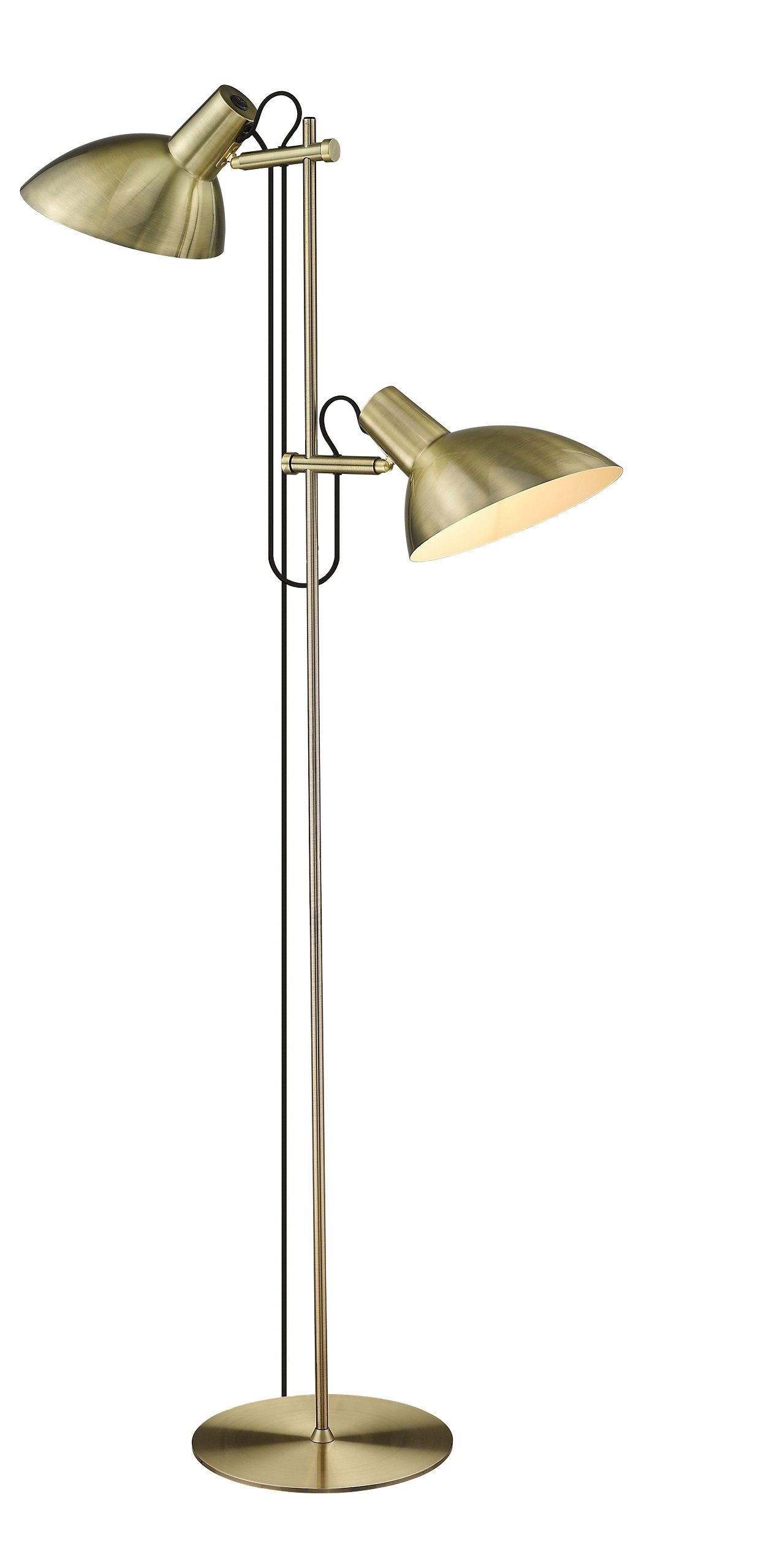 Halo Design - Metropole Gulvlampe 2 Lampehoveder Messing fra Lampeexperten