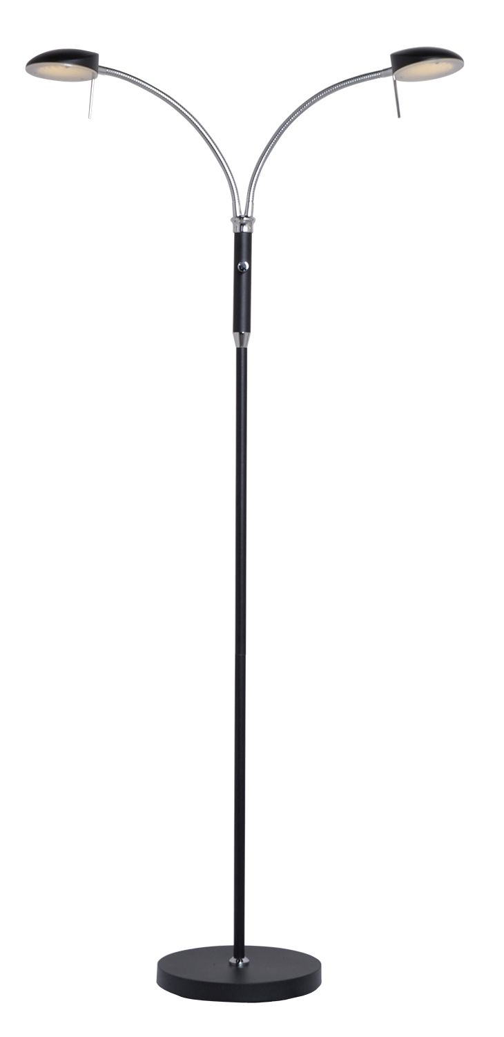 Halo Design - Vegas LED Gulvlampe 2 Lampehoveder Sort fra Lampeexperten