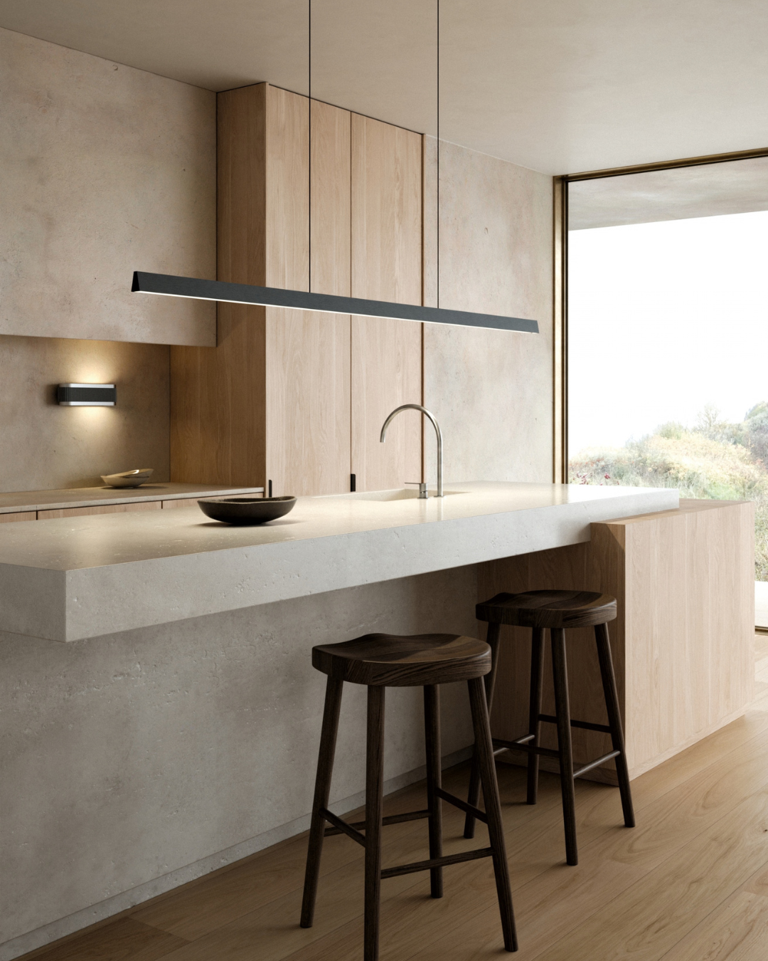 Langbordspendler – elegant lys over det lange spisebord