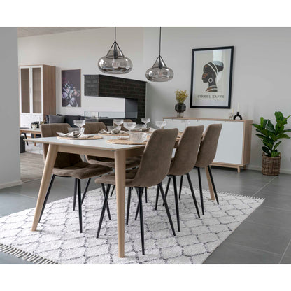 House nordic Middelfart spisebordsstol - lysebrun, sorte ben