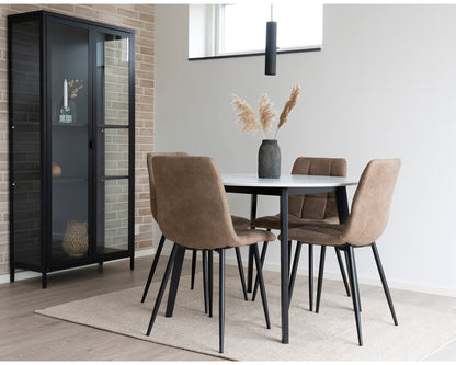 House nordic Middelfart spisebordsstol - lysebrun, sorte ben