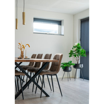 House nordic Middelfart spisebordsstol - lysebrun, sorte ben