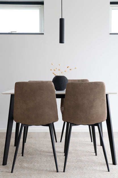 House Nordic spisebordsstol i brun microfiber