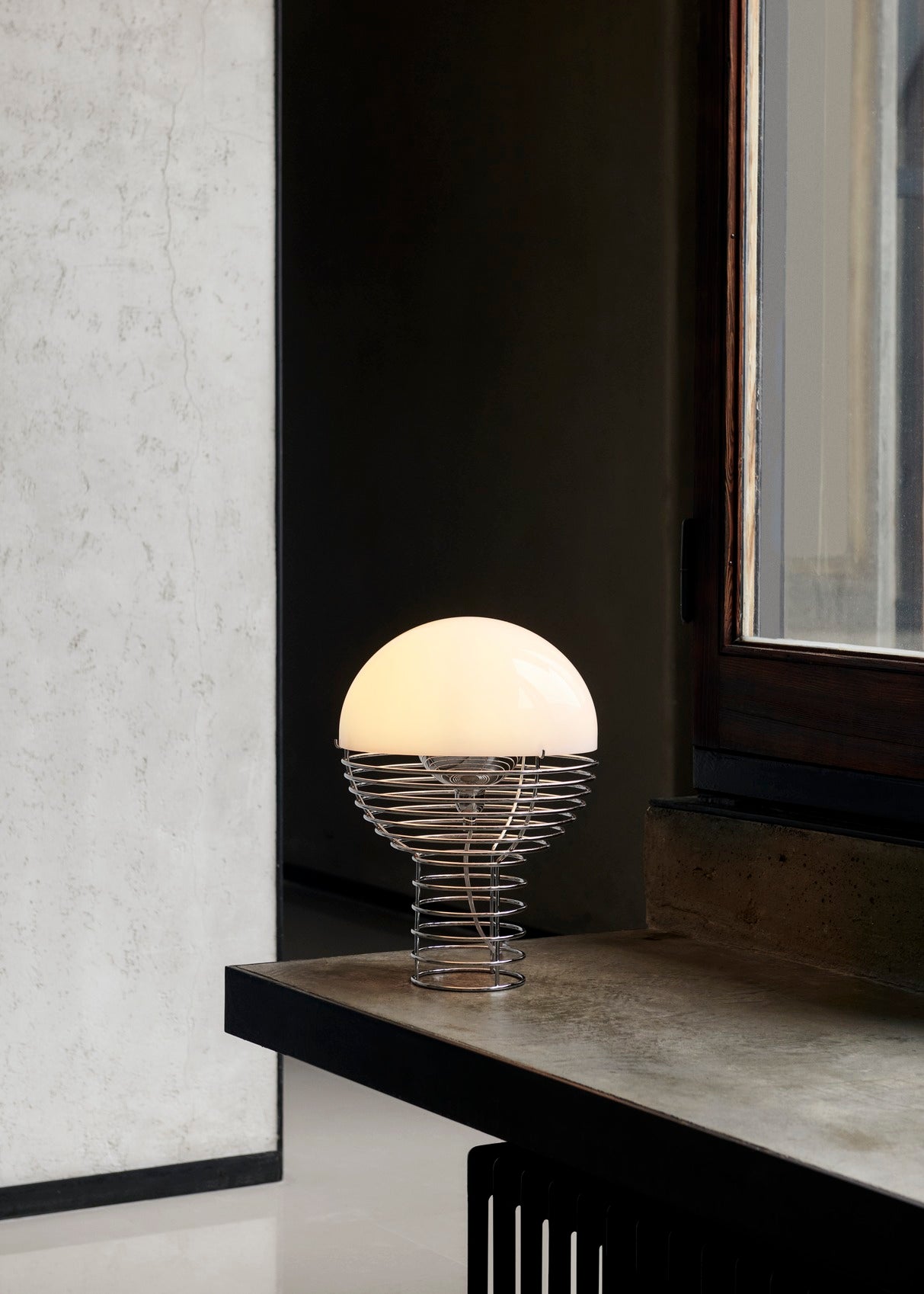 Verpan Wire Bordlampe Ø30 - Krom/hvid