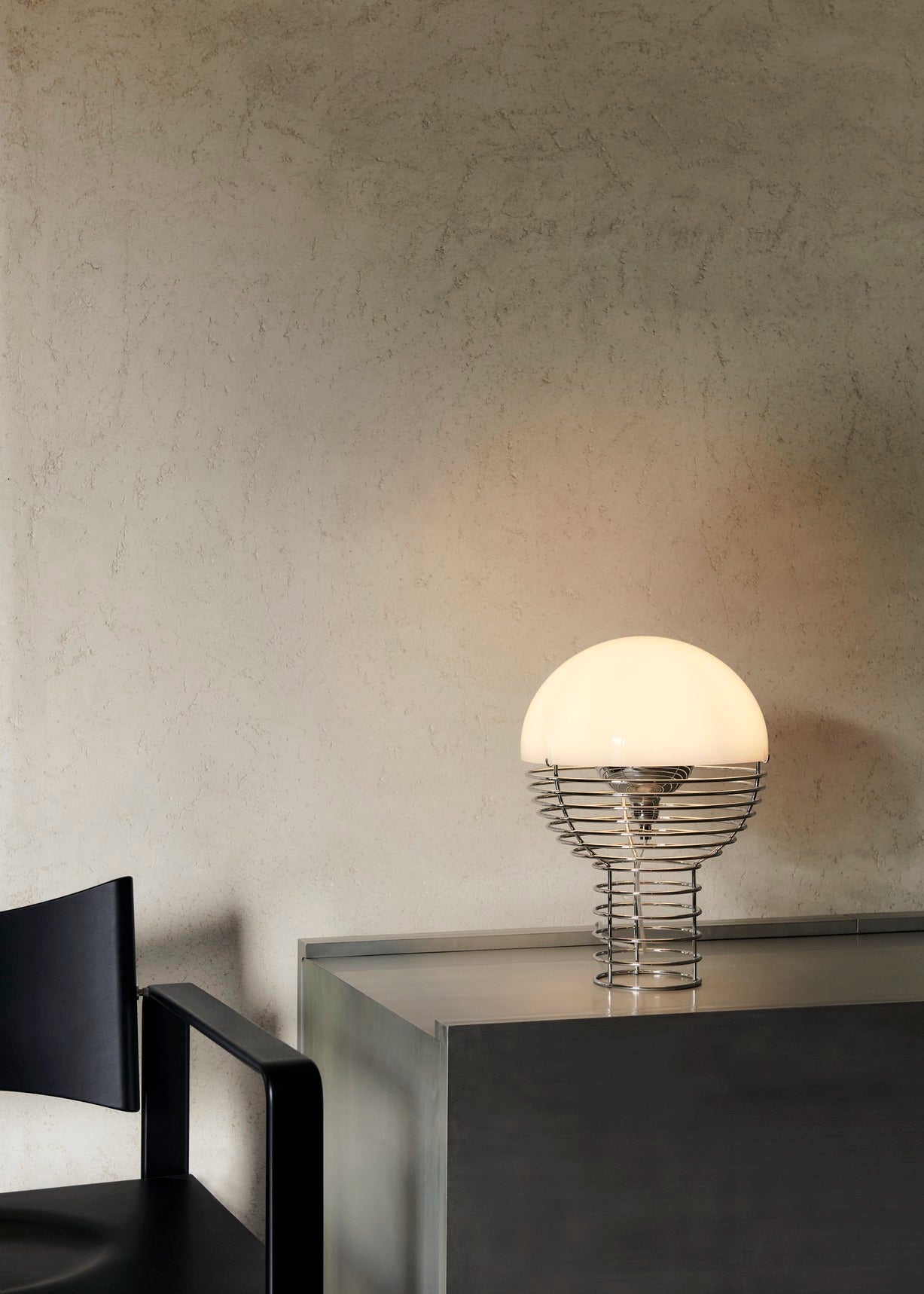 Verpan Wire Bordlampe Ø30 - Krom/hvid