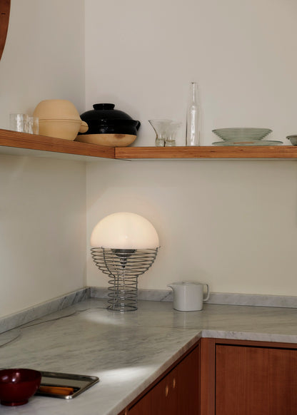 Verpan Wire Bordlampe Ø30 - Krom/hvid
