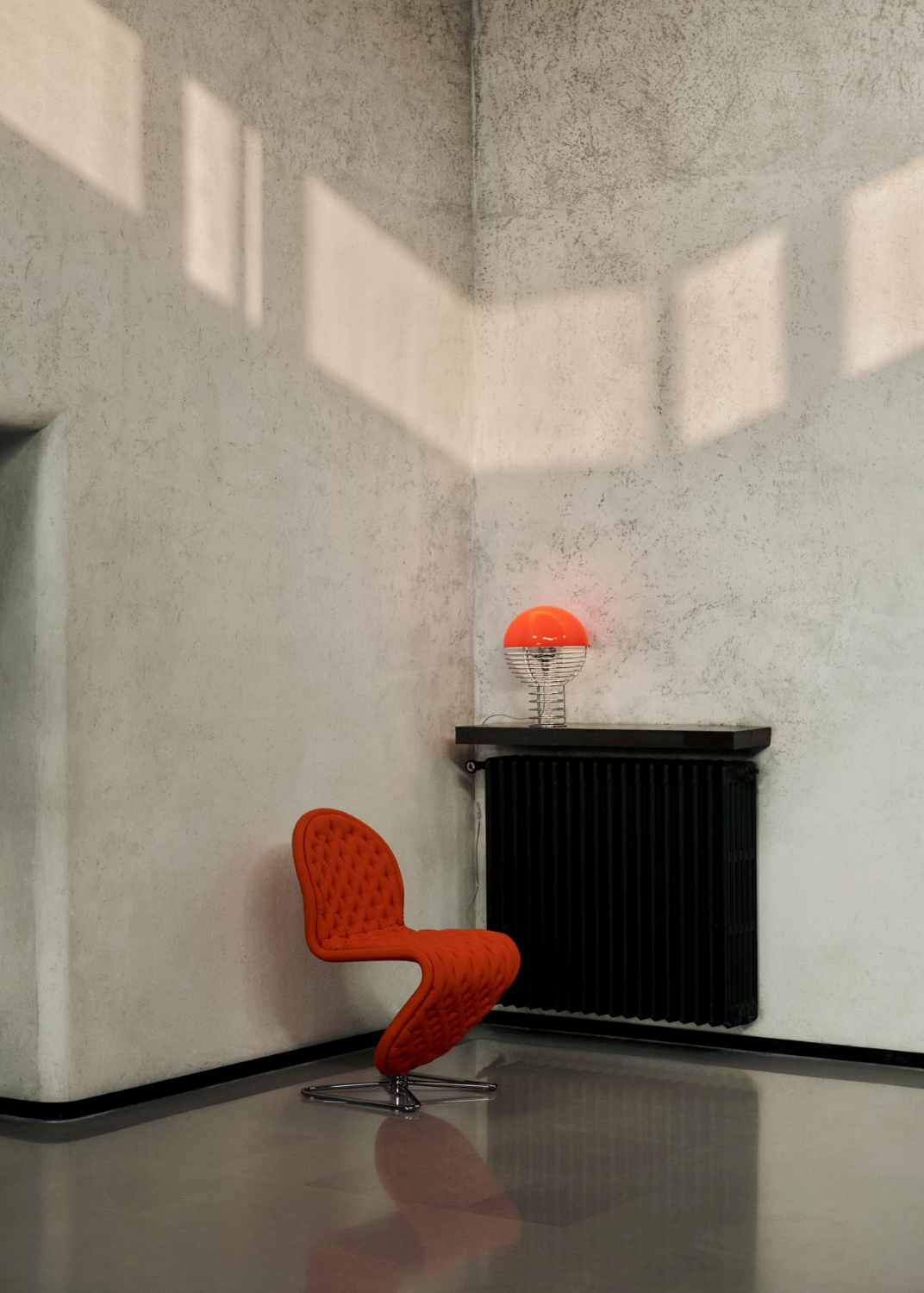 Verpan Wire Bordlampe Ø30 - Krom/Orange