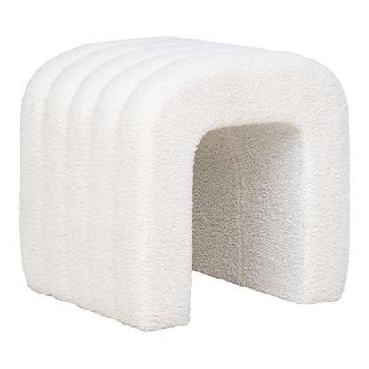 Colma Puf, teddy, hvid 42x41x36