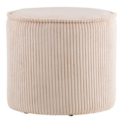 Taupo Puf, fløjl, beige Ø40x35 cm