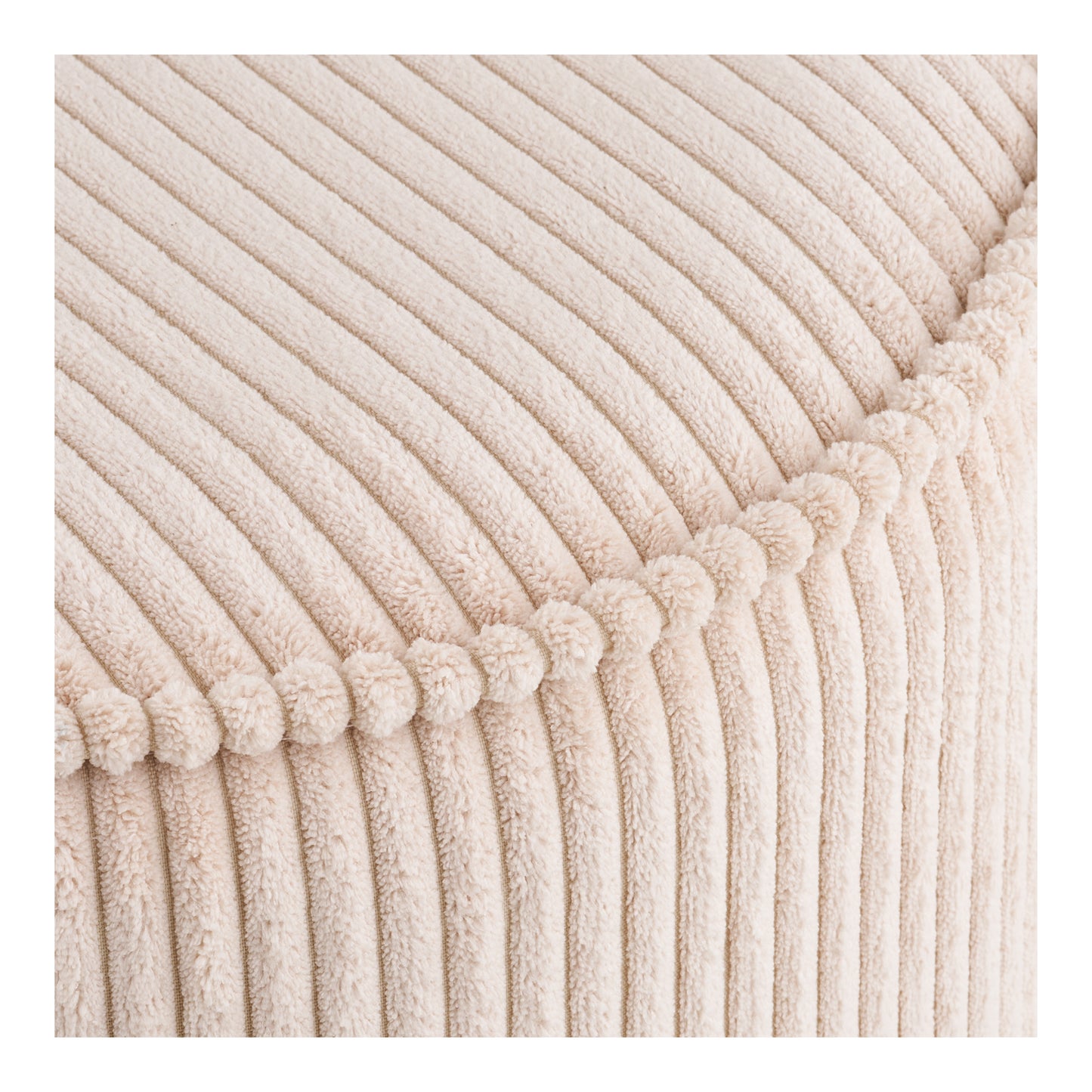 Taupo Puf, fløjl, beige Ø40x35 cm