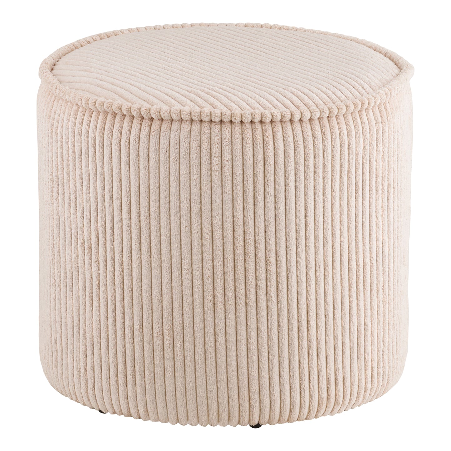 Taupo Puf, fløjl, beige Ø40x35 cm