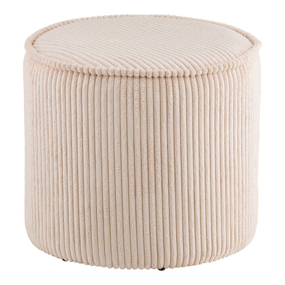 Taupo Puf, fløjl, beige Ø40x35 cm