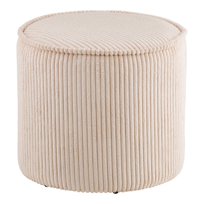 Taupo Puf, fløjl, beige Ø40x35 cm