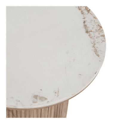 Athens Hjørnebord, keramik bordplade Hvid/brun Ø45x50cm
