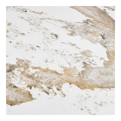 Athens Spisebord, keramik bordplade Hvid/brun Ø120x76 cm.