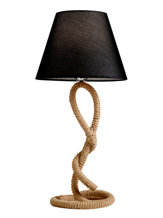 Nielsen Light Bordlampe med Reb og sort lampeskærm