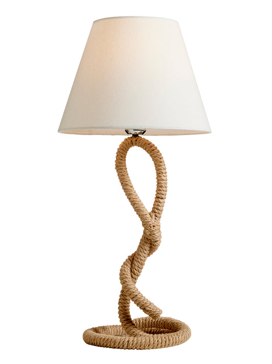 Nielsen Light Bordlampe med Reb og hvid lampeskærm