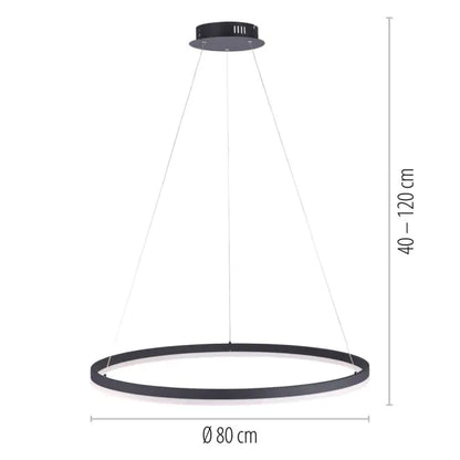 Paul Neuhaus LED Cirkel pendellys Ø 80cm sort