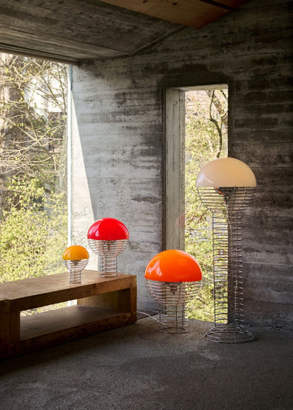 Verpan Wire Bordlampe Ø30 - Krom/Rød
