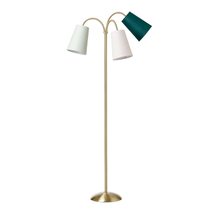 Nielsen Light Salsa gulvlampe guld inkl. støvgrøn, off white og flaskegrøn skærme