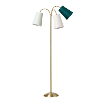Nielsen Light Salsa gulvlampe guld inkl. støvgrøn, off white og flaskegrøn skærme