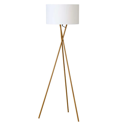 Nielsen light - Uptown gulvlampe trælook med hvid skærm