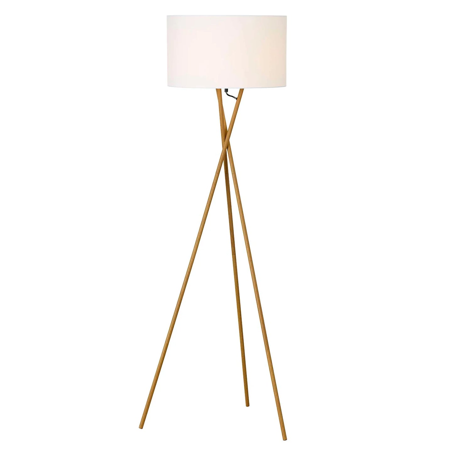 Nielsen light - Uptown gulvlampe trælook med hvid skærm