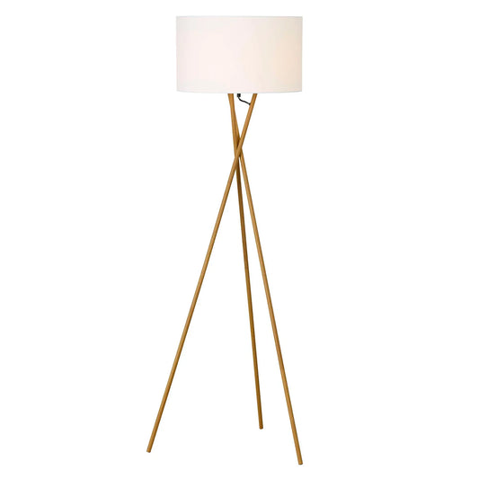 Nielsen light - Uptown gulvlampe trælook med hvid skærm