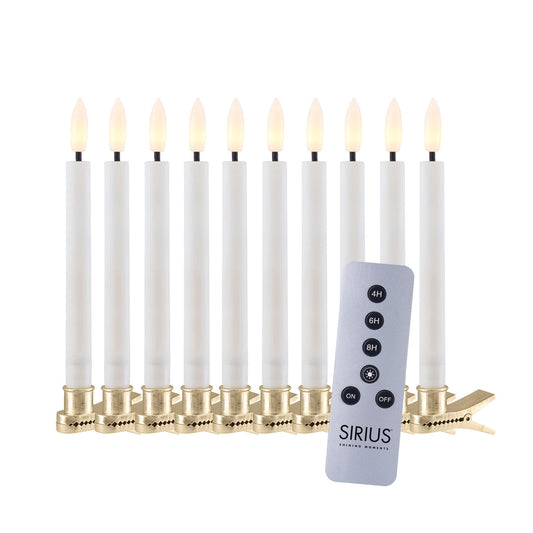 Sirius Sille voksjuletræslys 10-pak - Hvid