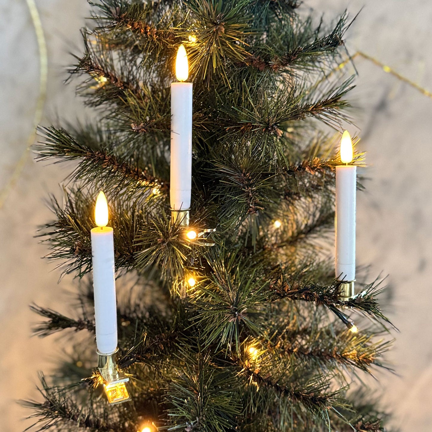 Sirius Sille voksjuletræslys 10-pak - Hvid