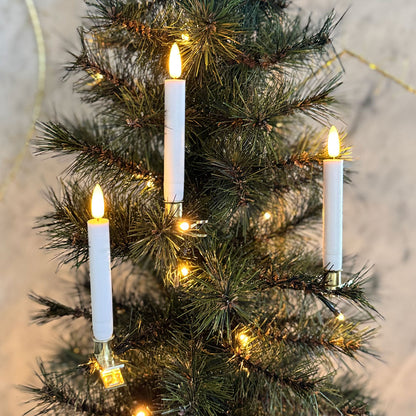 Sirius Sille voksjuletræslys 10-pak - Hvid