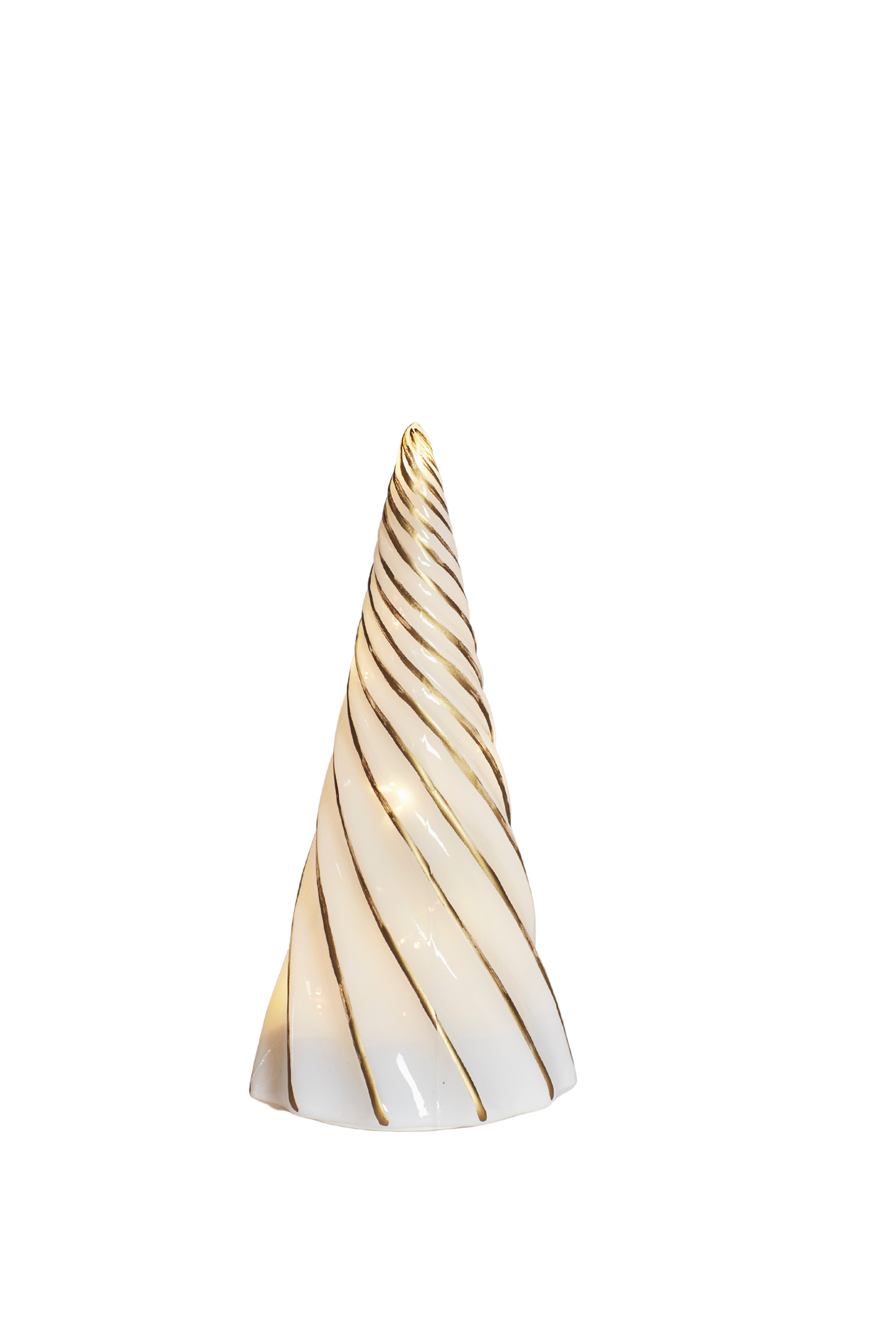 Sirius Vilma træ Ø9,5x19cm - Hvid/guld