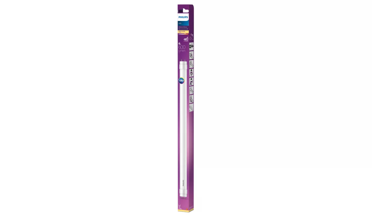 Philips LED T8 rør 450mm 6w varm hvid (15w)
