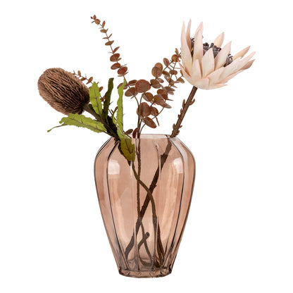 Brun høj vase H29 cm.
