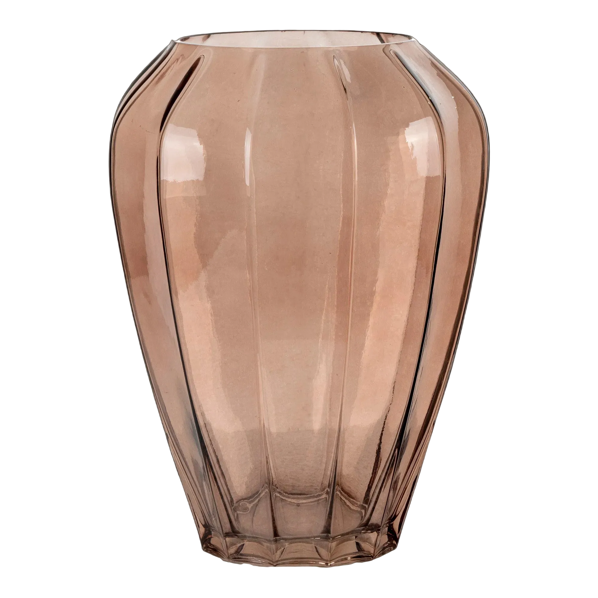Elegant vase i brunt glas