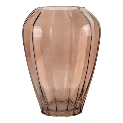 Elegant vase i brunt glas