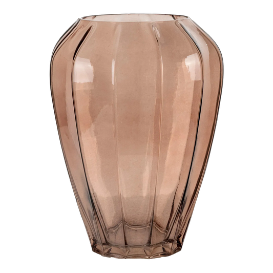 Elegant vase i brunt glas