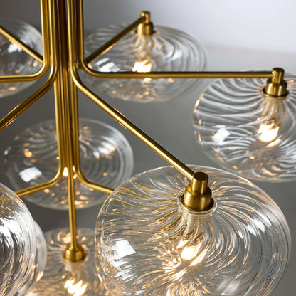 Nielsen light Emilia lysekrone - messing klar glas