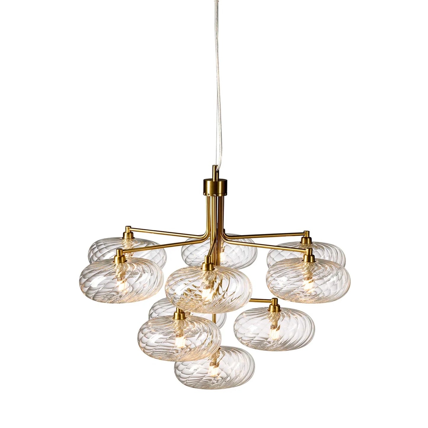 Nielsen light Emilia lysekrone - messing klar glas