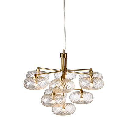 Nielsen light Emilia lysekrone - messing klar glas