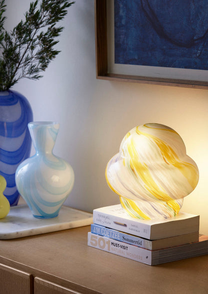 Bahne Glas bordlampe - farvede striber