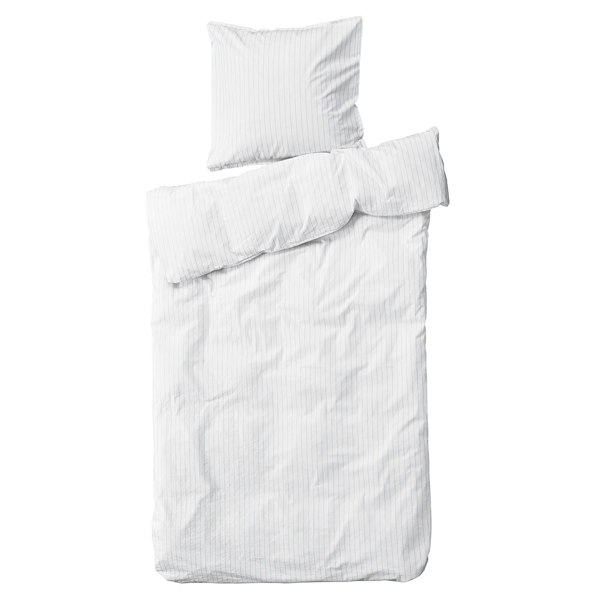 ByNORD sengetøj - 140x220 - Hvid med blå striber