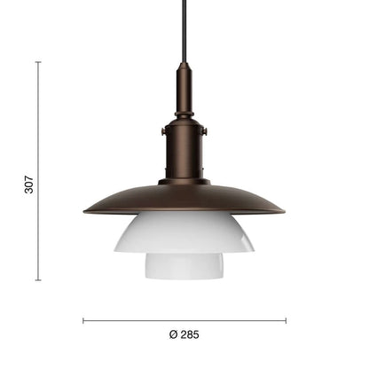 Louis Poulsen PH 3/3 Pendel - Aged Brass/Opal Glass