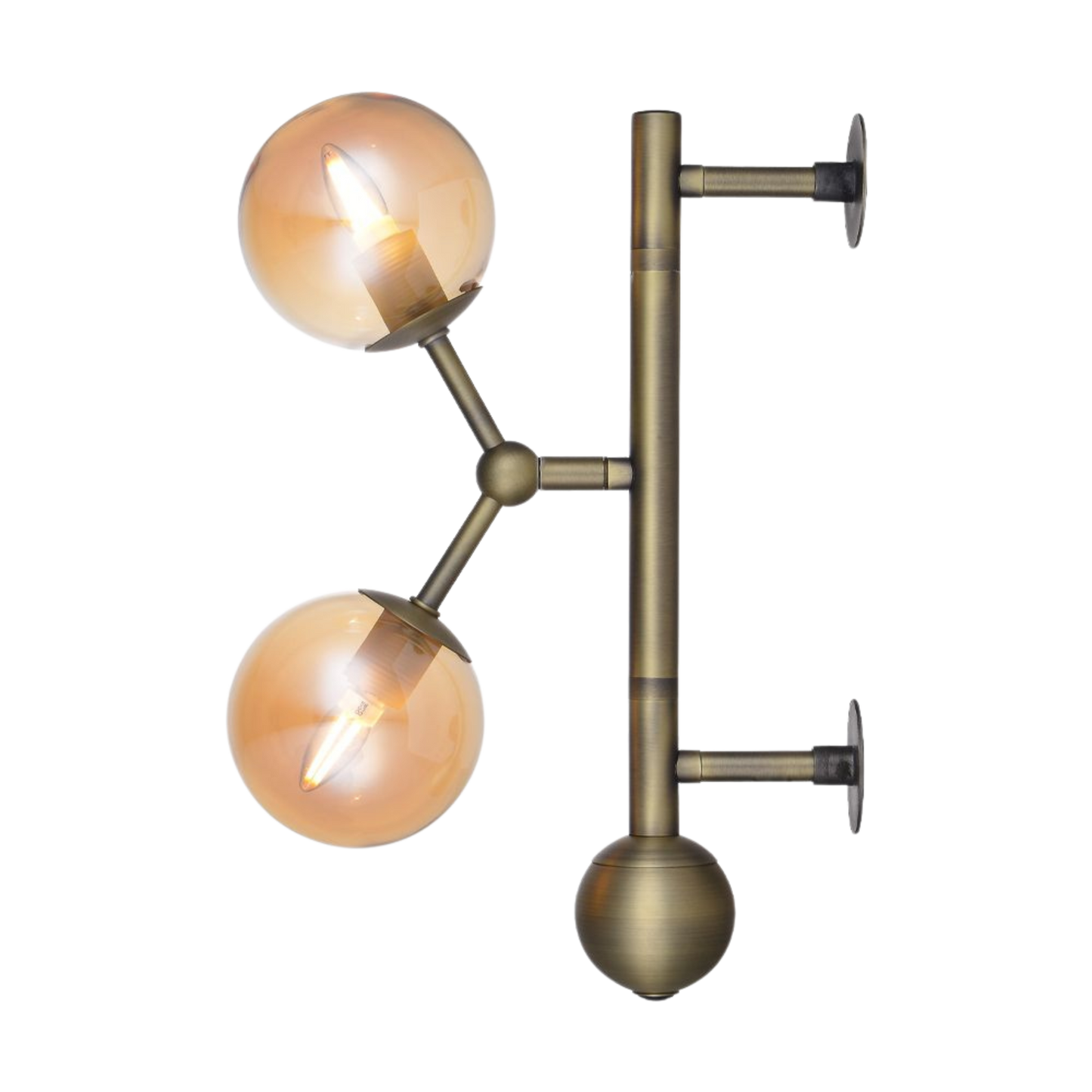 Halo Design Atom Væglampe - Amber/Antik Messing